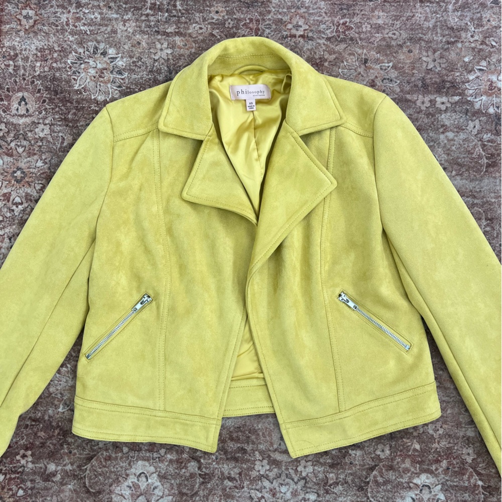 Philosophy Lemon Yellow Leather Jacket